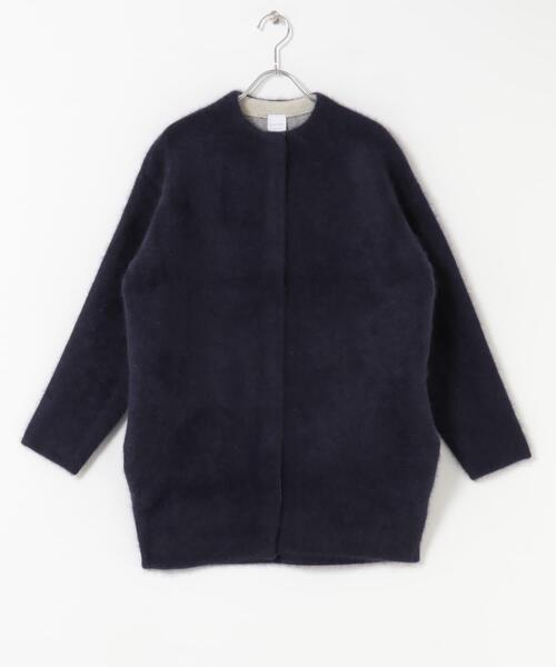 URBAN RESEARCH ROSSO WOMEN（アーバンリサーチ　ロッソ）の「『別注』ELENDEEK×ROSSO　CN RACCOON MIX WCD（カーディガン/ボレロ・レディース・アイボリー/ネイビー・2/1）」の8枚目の写真