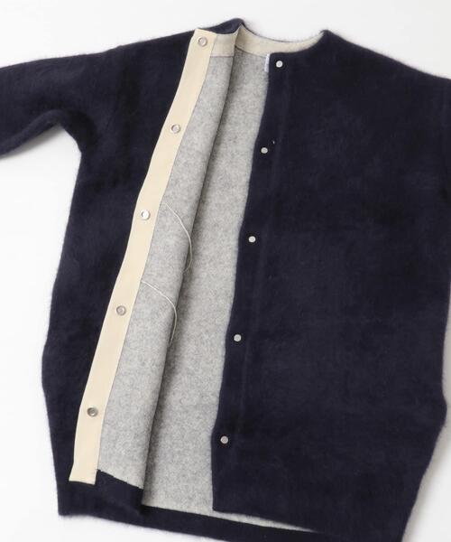 URBAN RESEARCH ROSSO WOMEN（アーバンリサーチ　ロッソ）の「『別注』ELENDEEK×ROSSO　CN RACCOON MIX WCD（カーディガン/ボレロ・レディース・アイボリー/ネイビー・2/1）」の9枚目の写真