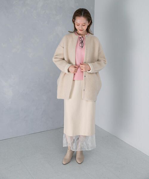 URBAN RESEARCH ROSSO WOMEN（アーバンリサーチ　ロッソ）の「『別注』ELENDEEK×ROSSO　CN RACCOON MIX WCD（カーディガン/ボレロ・レディース・アイボリー/ネイビー・2/1）」の19枚目の写真