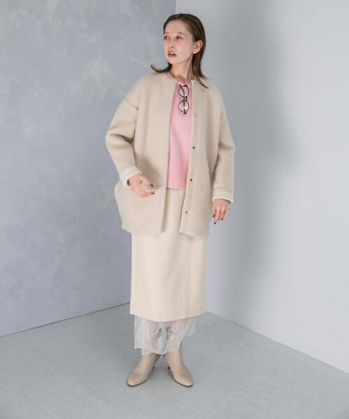 URBAN RESEARCH ROSSO WOMEN（アーバンリサーチ　ロッソ）の「『別注』ELENDEEK×ROSSO　CN RACCOON MIX WCD（カーディガン/ボレロ・レディース・アイボリー/ネイビー・2/1）」の20枚目の写真