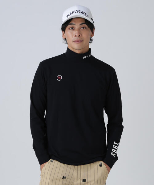 PEARLY GATES(パーリーゲイツ)の「【PEARLY GATES】綿ベア天竺長袖ハイネックカットソー(Tシャツ/カットソー・メンズ・ネイビー/グリーン系その他/ホワイト・SMALL/MEDIUM/LARGE/X-LARGE/XX-LARGE)」の3枚目の写真