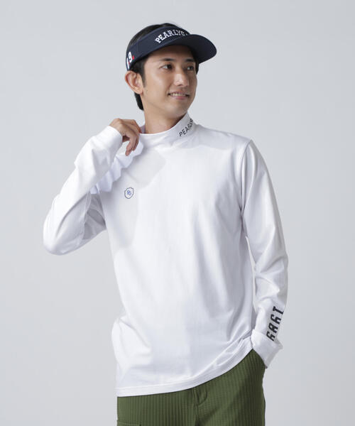 PEARLY GATES(パーリーゲイツ)の「【PEARLY GATES】綿ベア天竺長袖ハイネックカットソー(Tシャツ/カットソー・メンズ・ネイビー/グリーン系その他/ホワイト・SMALL/MEDIUM/LARGE/X-LARGE/XX-LARGE)」の1枚目の写真