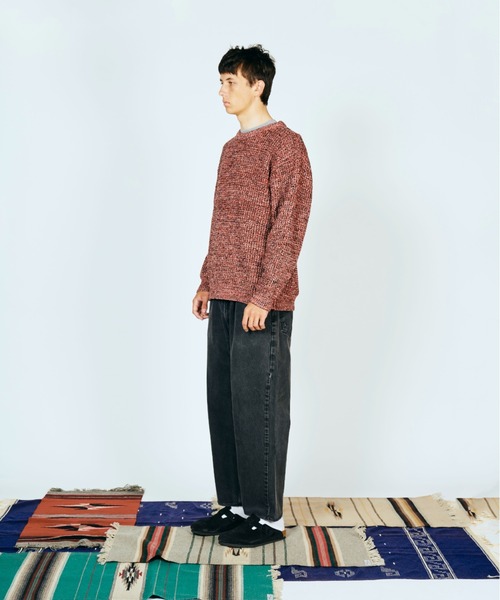 SUNNY  SPORTS（サニースポーツ）の「SUNNY SPORTS サニースポーツ / WAFFLE MIX CREW SWEATER（ニット/セーター・メンズ・レッド/オレンジ/グレー・LARGE/MEDIUM）」の4枚目の写真