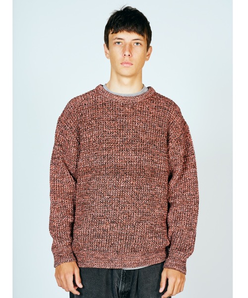 SUNNY  SPORTS（サニースポーツ）の「SUNNY SPORTS サニースポーツ / WAFFLE MIX CREW SWEATER（ニット/セーター・メンズ・レッド/オレンジ/グレー・LARGE/MEDIUM）」の8枚目の写真