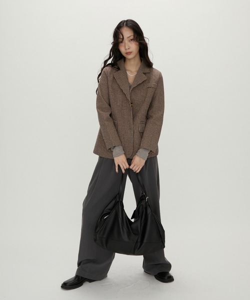 Tailored Brown Houndstooth Jacket / テーラードブラウン千鳥格子