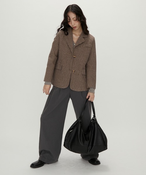 Tailored Brown Houndstooth Jacket / テーラードブラウン千鳥格子
