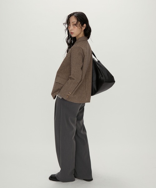 Tailored Brown Houndstooth Jacket / テーラードブラウン千鳥格子