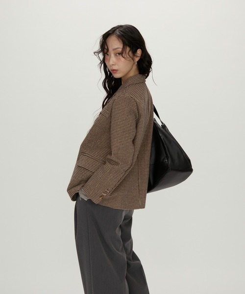 Tailored Brown Houndstooth Jacket / テーラードブラウン千鳥格子