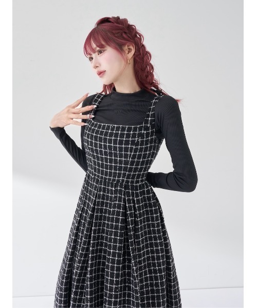 ★☆。.:＊・ダーリッチ ツイードボリュームミディワンピース FL ツイードボリュームミディワンピース（ワンピース）｜Darich