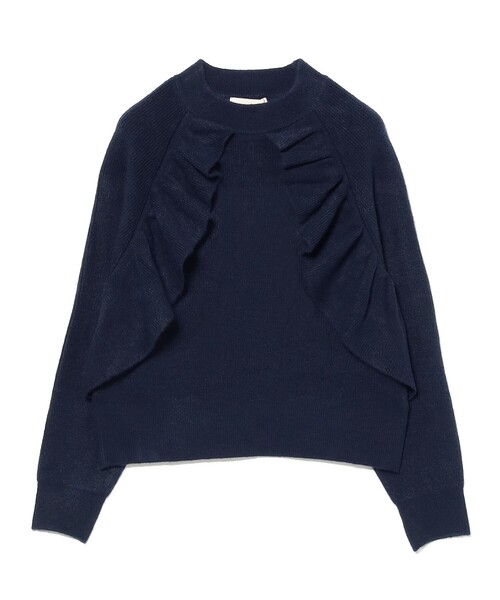 B:MING by BEAMS(ビーミングバイビームス)の「フロント フリル プルオーバー ニット (手洗い可)(ニット/セーター・レディース・ブラウン/ネイビー・ONE SIZE)」の16枚目の写真