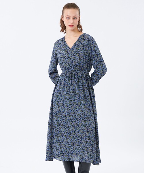 MACKINTOSH PHILOSOPHY(マッキントッシュ フィロソフィー)の「リトルフラワープリントワンピース(ワンピース・レディース・イエロー系その他3/ダークネイビー・36/38)」の1枚目の写真