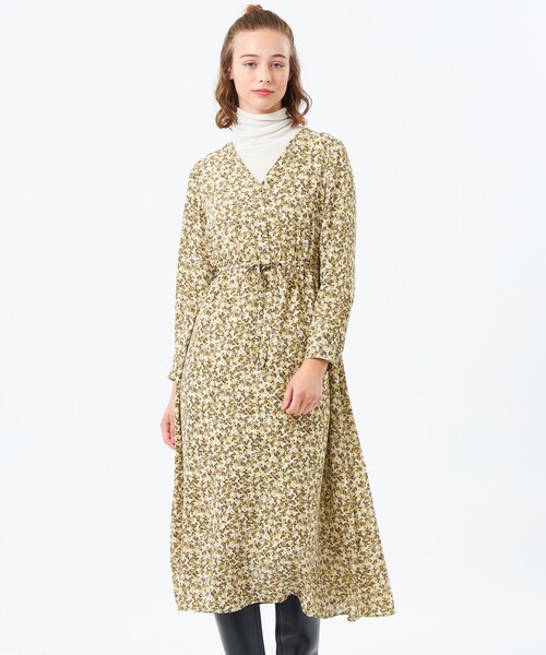MACKINTOSH PHILOSOPHY(マッキントッシュ フィロソフィー)の「リトルフラワープリントワンピース(ワンピース・レディース・イエロー系その他3/ダークネイビー・36/38)」の2枚目の写真