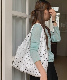 .KOM（ドットコム）の「A'GEM/9 × .kom 『.KOM/ドットケーオーエム』 Casual Polka Dot Large Capacity Bag/カジュアル ドットパターン 大容量バッグ（エコバッグ/サブバッグ）」