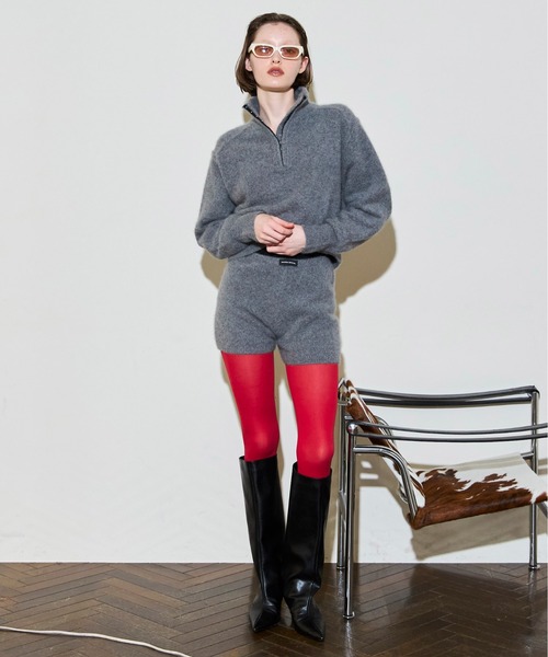 MAISON SPECIAL(メゾンスペシャル)の「Fox Blend Knit Tops / フォックスブレンドニットトップス(ニット/セーター・レディース・グレー/レッド/グリーン・FREE)」の14枚目の写真