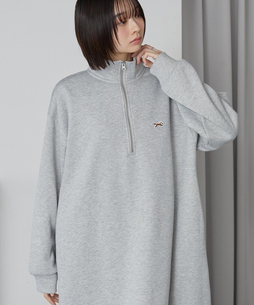 PENNEYS/ペニーズ 別注 THE FOX ロゴ ワンポイント刺繍 ハーフジップ裏