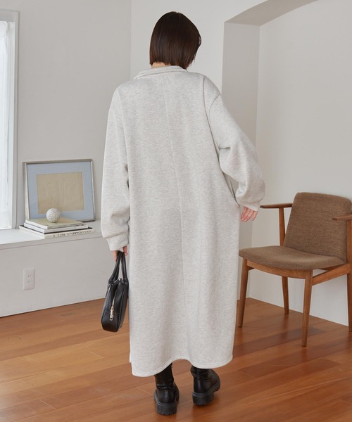 MONO-MART(モノマート)の「PENNEYS/ペニーズ 別注 THE FOX ロゴ ワンポイント刺繍 ハーフジップ裏起毛スウェットワンピース(ワンピース・レディース・ネイビー/スミクロ/杢グレー/ブラウン/オートミール・L/M)」の9枚目の写真