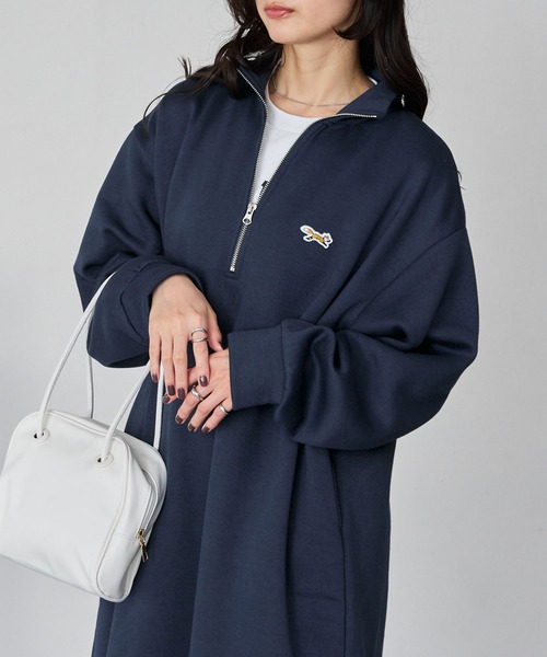 PENNEYS/ペニーズ 別注 THE FOX ロゴ ワンポイント刺繍 ハーフジップ裏