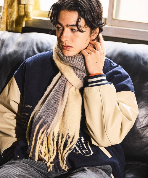 niko and...（ニコアンド）の「ウール混ボリュームマフラー（マフラー・メンズ・アイボリー/キャメル/ブラウン/ネイビー・FREE）」の4枚目の写真