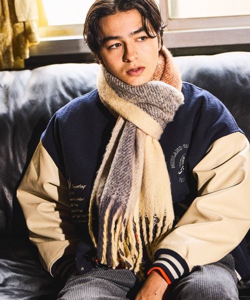 niko and...（ニコアンド）の「ウール混ボリュームマフラー（マフラー・メンズ・アイボリー/キャメル/ブラウン/ネイビー・FREE）」の5枚目の写真