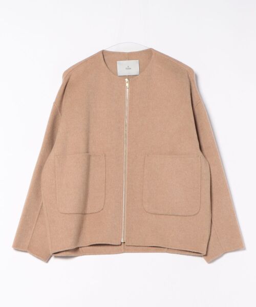 Tiara(ティアラ)の「リバーZIPジャケットコート(その他アウター・レディース・キャメル/アイボリー/チャコールグレー・FREE)」の3枚目の写真