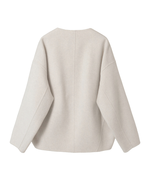 Tiara(ティアラ)の「リバーZIPジャケットコート(その他アウター・レディース・キャメル/アイボリー/チャコールグレー・FREE)」の4枚目の写真