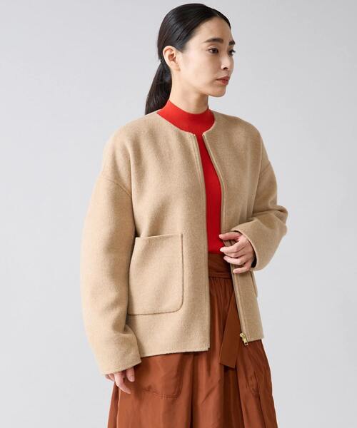 Tiara(ティアラ)の「リバーZIPジャケットコート(その他アウター・レディース・キャメル/アイボリー/チャコールグレー・FREE)」の9枚目の写真