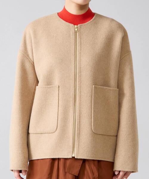 Tiara(ティアラ)の「リバーZIPジャケットコート(その他アウター・レディース・キャメル/アイボリー/チャコールグレー・FREE)」の10枚目の写真