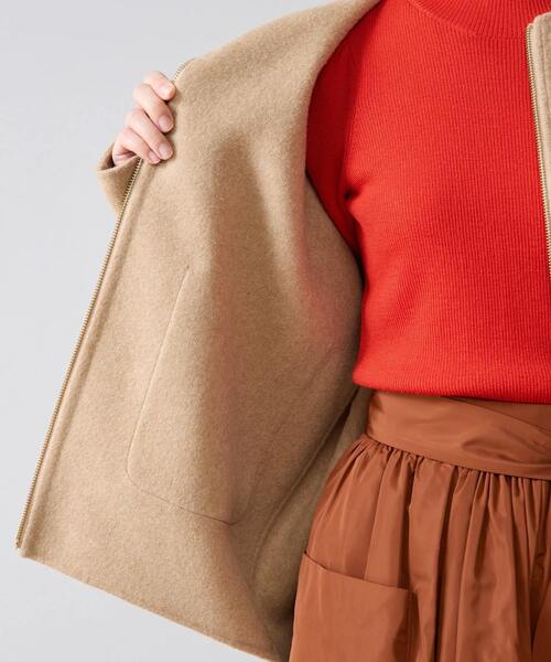 Tiara(ティアラ)の「リバーZIPジャケットコート(その他アウター・レディース・キャメル/アイボリー/チャコールグレー・FREE)」の13枚目の写真