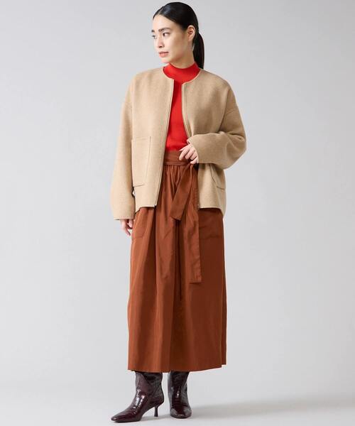 Tiara(ティアラ)の「リバーZIPジャケットコート(その他アウター・レディース・キャメル/アイボリー/チャコールグレー・FREE)」の14枚目の写真