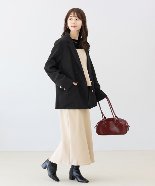 Aletta vita(アレッタビータ)の「カットジョーゼットペプラムキャミワンピース(ワンピース・レディース・ブラック/グレイッシュベージュ・M)」の15枚目の写真