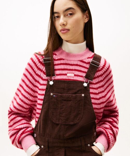 セール】スクリプトコーデュロイダンガリーワンピース（ワンピース