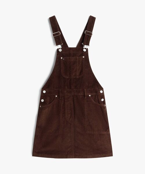 セール】スクリプトコーデュロイダンガリーワンピース（ワンピース