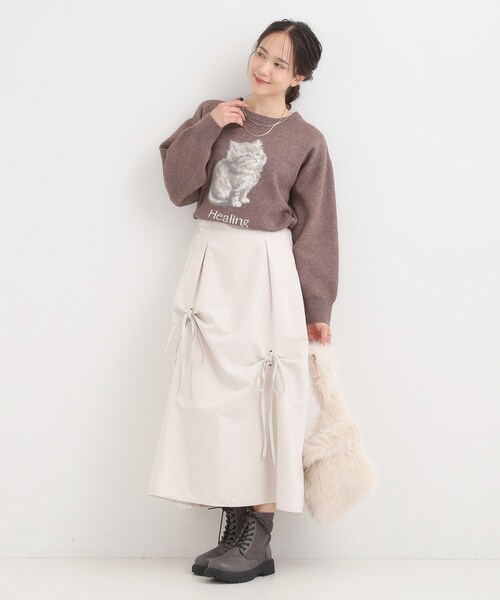 Cutie Blonde（キューティーブロンド）の「ふわふわタッチでほっこり アニマル ジャカードニット（ニット/セーター・レディース・グレー/ダークブラウン・04/03/02/01）」の14枚目の写真