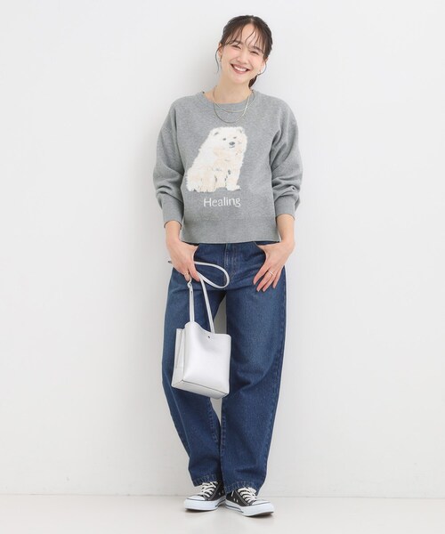 Cutie Blonde（キューティーブロンド）の「ふわふわタッチでほっこり アニマル ジャカードニット（ニット/セーター・レディース・グレー/ダークブラウン・04/03/02/01）」の10枚目の写真