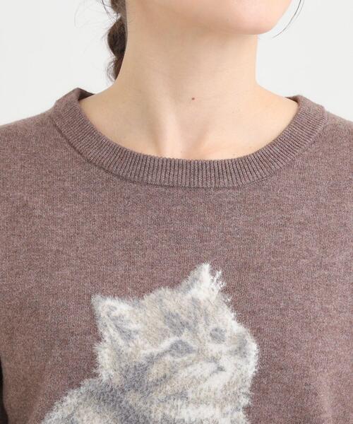 Cutie Blonde（キューティーブロンド）の「ふわふわタッチでほっこり アニマル ジャカードニット（ニット/セーター・レディース・グレー/ダークブラウン・04/03/02/01）」の5枚目の写真