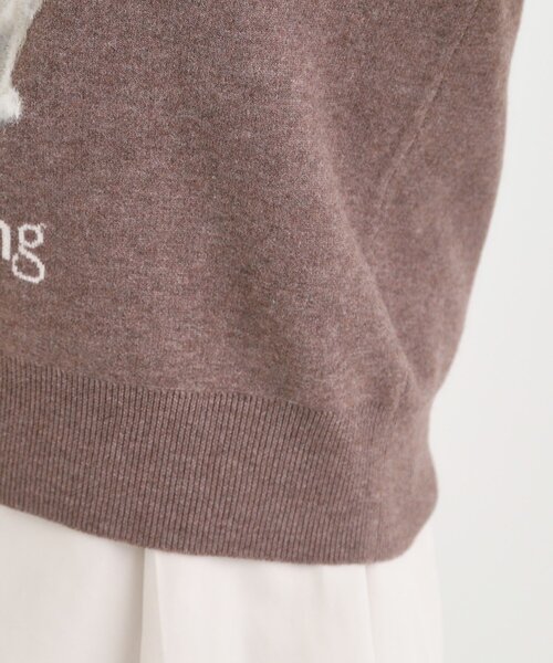 Cutie Blonde（キューティーブロンド）の「ふわふわタッチでほっこり アニマル ジャカードニット（ニット/セーター・レディース・グレー/ダークブラウン・04/03/02/01）」の3枚目の写真