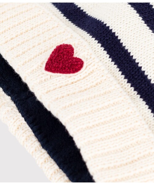 PETIT BATEAU（プチバトー）の「ニットキャップ（ニットキャップ/ビーニー・キッズ・ホワイト×ブルー・18MONTH/36MONTH）」の4枚目の写真