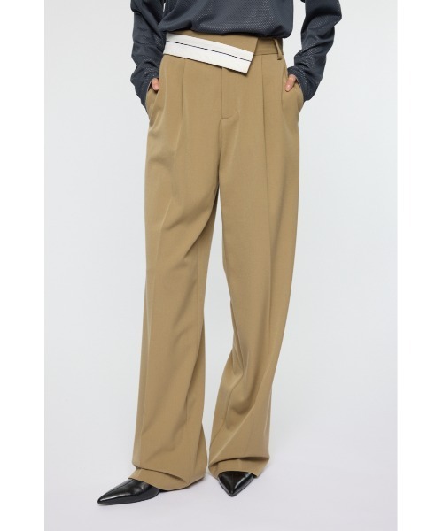 MOUSSY(マウジー)の「TURN OVER BELT トラウザー(スラックス・レディース・ベージュ/ブラック系その他・2/1)」の1枚目の写真