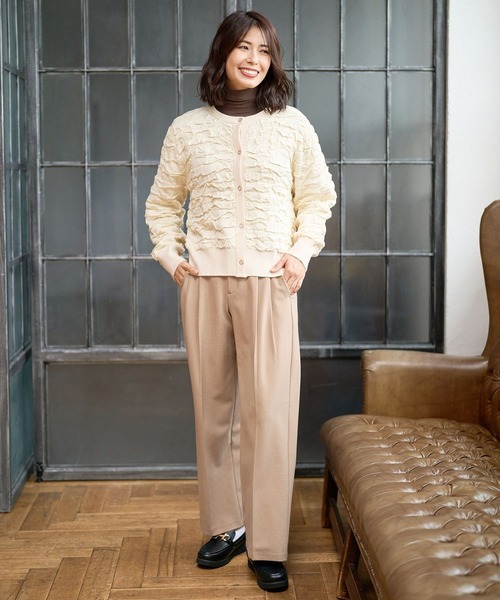 FOUND GOOD（ファウンドグッド）の「フクロジャガードニットCD（カーディガン/ボレロ・レディース・ブラック/アイボリー/レッド系5・S/M/L）」の8枚目の写真