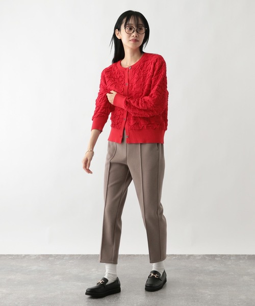 FOUND GOOD（ファウンドグッド）の「フクロジャガードニットCD（カーディガン/ボレロ・レディース・ブラック/アイボリー/レッド系5・S/M/L）」の16枚目の写真