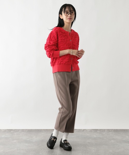 FOUND GOOD（ファウンドグッド）の「フクロジャガードニットCD（カーディガン/ボレロ・レディース・ブラック/アイボリー/レッド系5・S/M/L）」の17枚目の写真