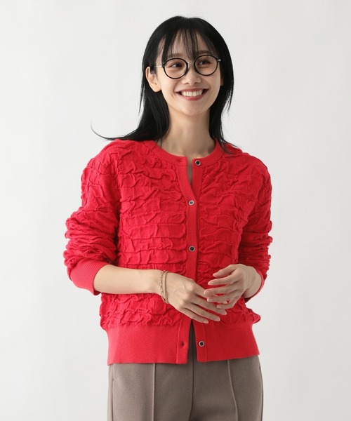 FOUND GOOD（ファウンドグッド）の「フクロジャガードニットCD（カーディガン/ボレロ・レディース・ブラック/アイボリー/レッド系5・S/M/L）」の18枚目の写真