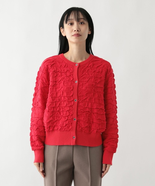 FOUND GOOD（ファウンドグッド）の「フクロジャガードニットCD（カーディガン/ボレロ・レディース・ブラック/アイボリー/レッド系5・S/M/L）」の20枚目の写真