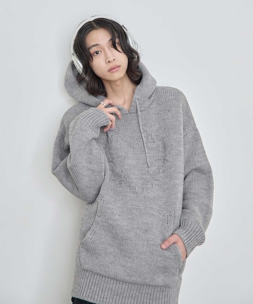 Heart design BIG knit hoodie / ハートデザインBIGニットフーディ