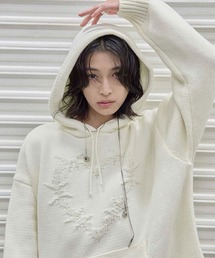 Heart design BIG knit hoodie / ハートデザインBIGニットフーディ
