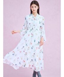 CELFORD（セルフォード）の「フラワージャガード裾フレアワンピース