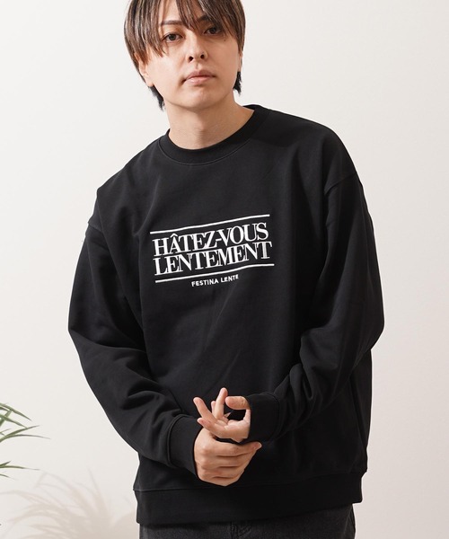 1111clothing(ワンフォークロージング)の「CVC裏毛 ロゴ刺繍 スウェットシャツ / CVC Fleece Logo Embroidered Sweatshirt(スウェット・メンズ・ダークブラウン/アッシュ/ブラック・M/L)」の2枚目の写真