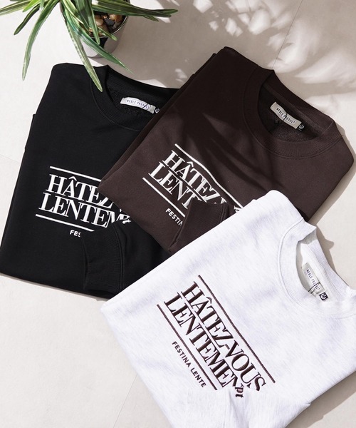 1111clothing(ワンフォークロージング)の「CVC裏毛 ロゴ刺繍 スウェットシャツ / CVC Fleece Logo Embroidered Sweatshirt(スウェット・メンズ・ダークブラウン/アッシュ/ブラック・M/L)」の10枚目の写真
