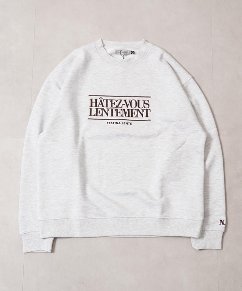 1111clothing(ワンフォークロージング)の「CVC裏毛 ロゴ刺繍 スウェットシャツ / CVC Fleece Logo Embroidered Sweatshirt(スウェット・メンズ・ダークブラウン/アッシュ/ブラック・M/L)」の18枚目の写真