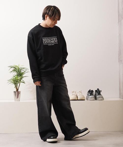 1111clothing(ワンフォークロージング)の「CVC裏毛 ロゴ刺繍 スウェットシャツ / CVC Fleece Logo Embroidered Sweatshirt(スウェット・メンズ・ダークブラウン/アッシュ/ブラック・M/L)」の15枚目の写真